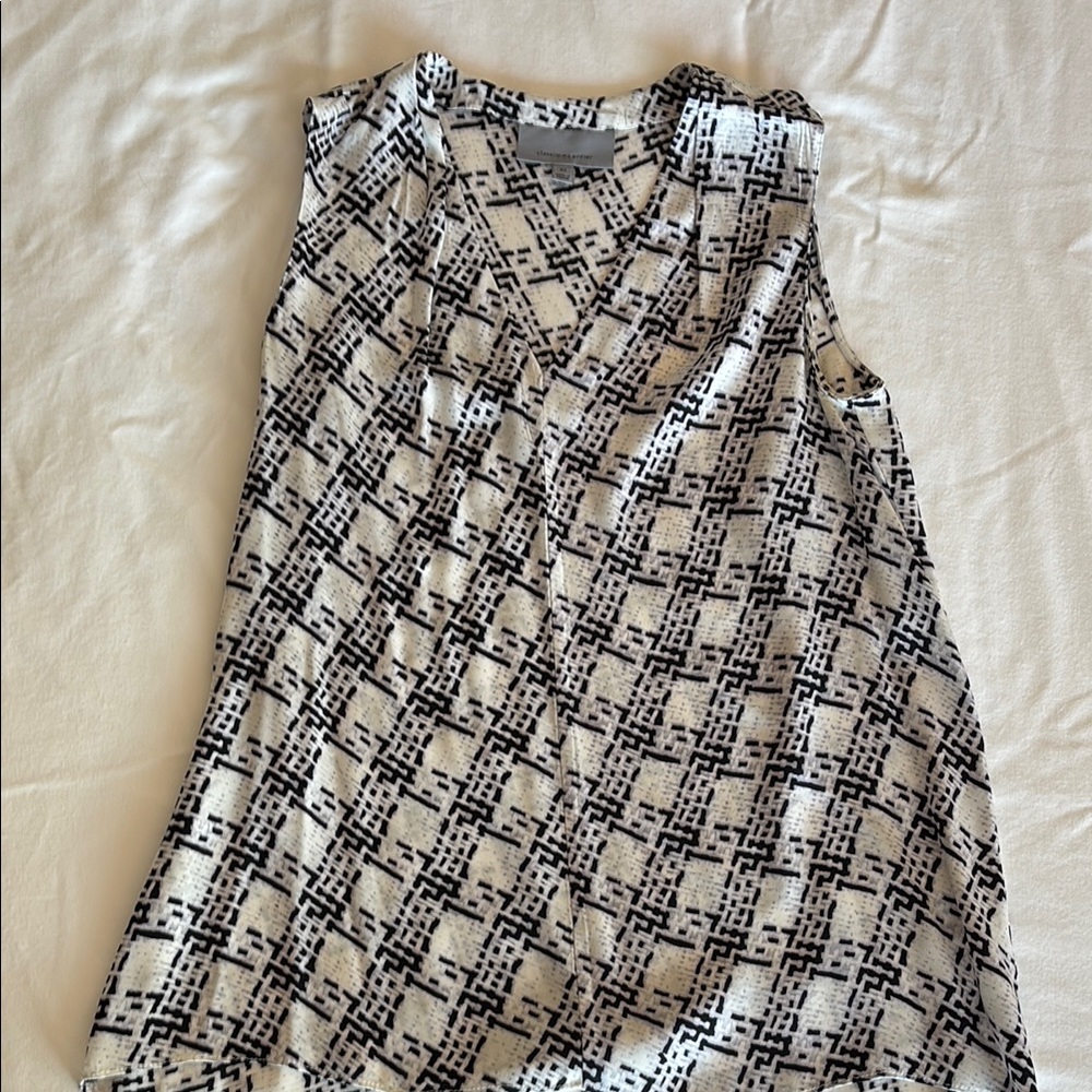 Black and White Sleeveless Top